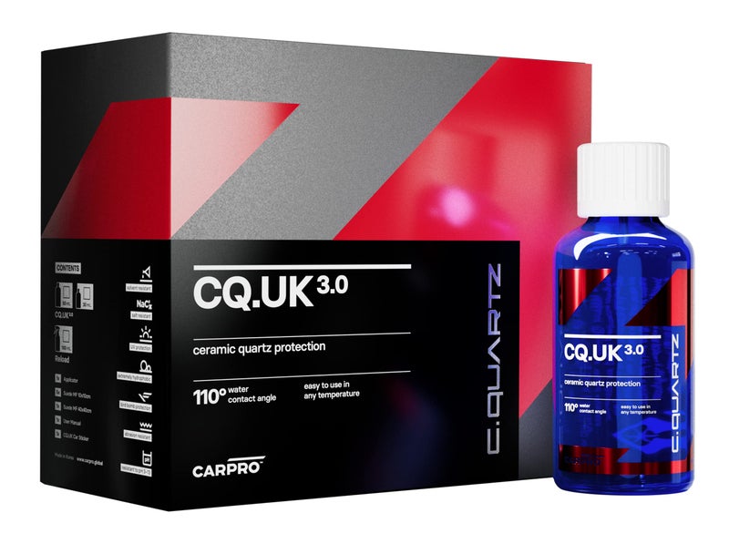 CARPRO CQUARTZ UK 3.0 - Ceramic Coating for Cars, Quartz Based Nanotechnology, Bonds to Paint, Glass, Metal and Plastic - (30ml Kit) - Image 1